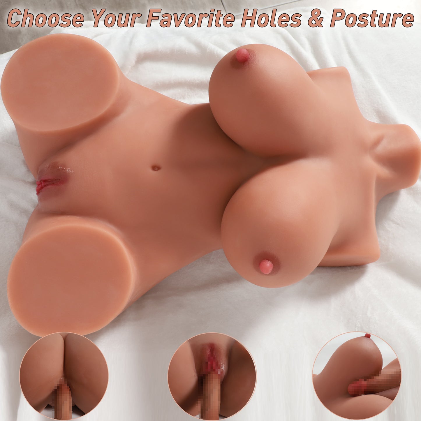 Brown Life Size Sex Doll for Men with Realistic Papaya Breasts 42LB