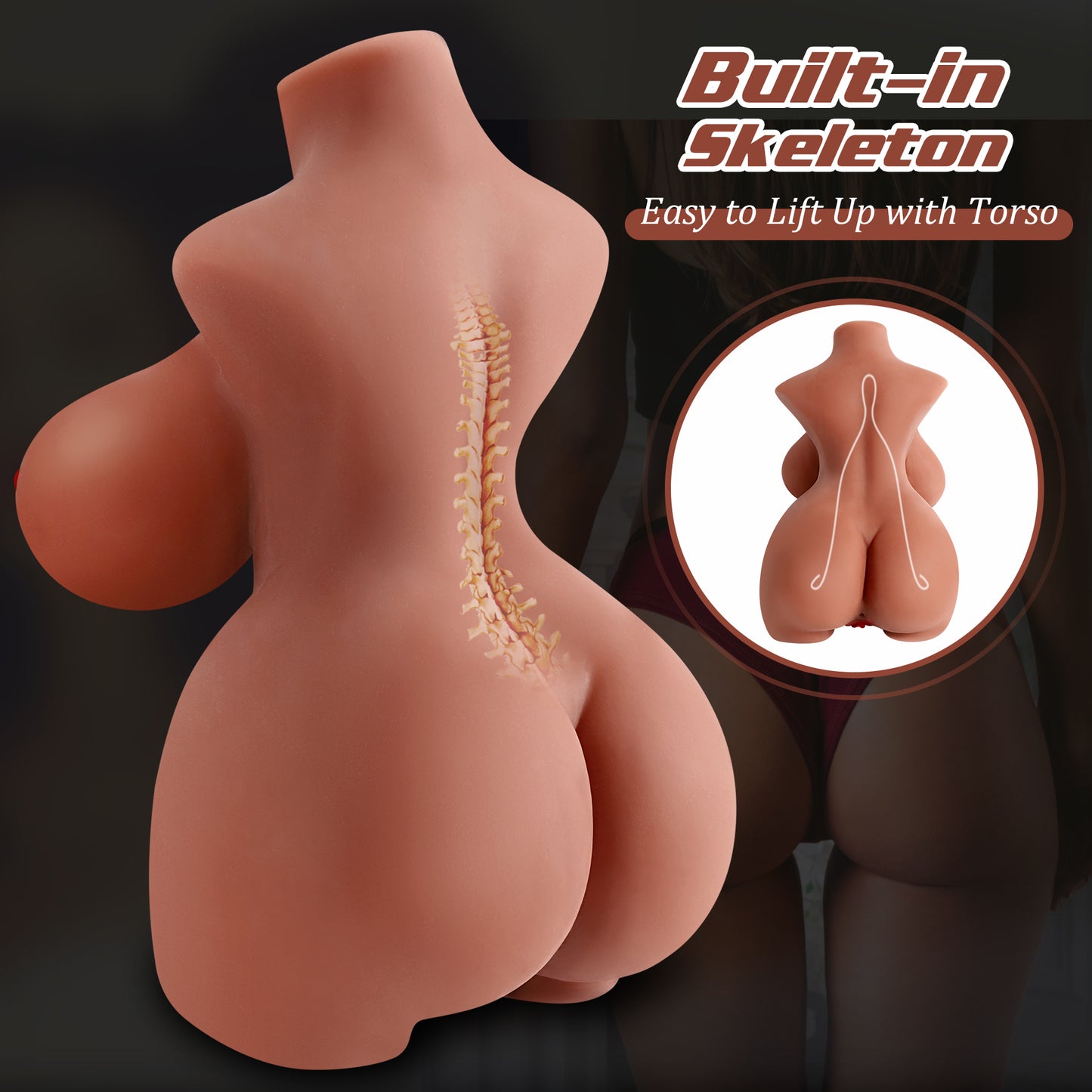 Sex Doll Male Sex Toy - 3 in 1 Male Masturbator Stroker Sex Dolls Torso Pussy Ass with Realistic Vagina Anal Breasts Sex, Sex Toys for Men Pleasure