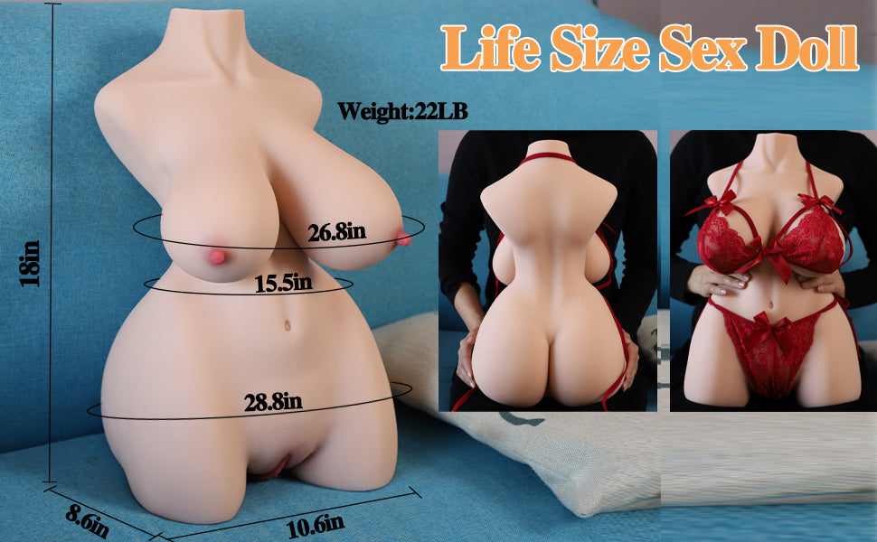 22LB Men’s Sex Toys Male Masturbator Sex Dolls Torso Pocket Pussy Flesh Light Adult Toys Male Stroker Love Doll, Sex Toys