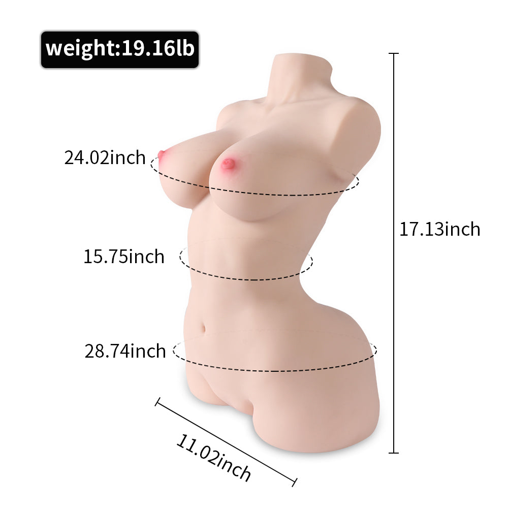 19.16 LB Sex Doll Torso 3 in 1 Realistic Big Boobs Tight Vaginal & Anal for Men
