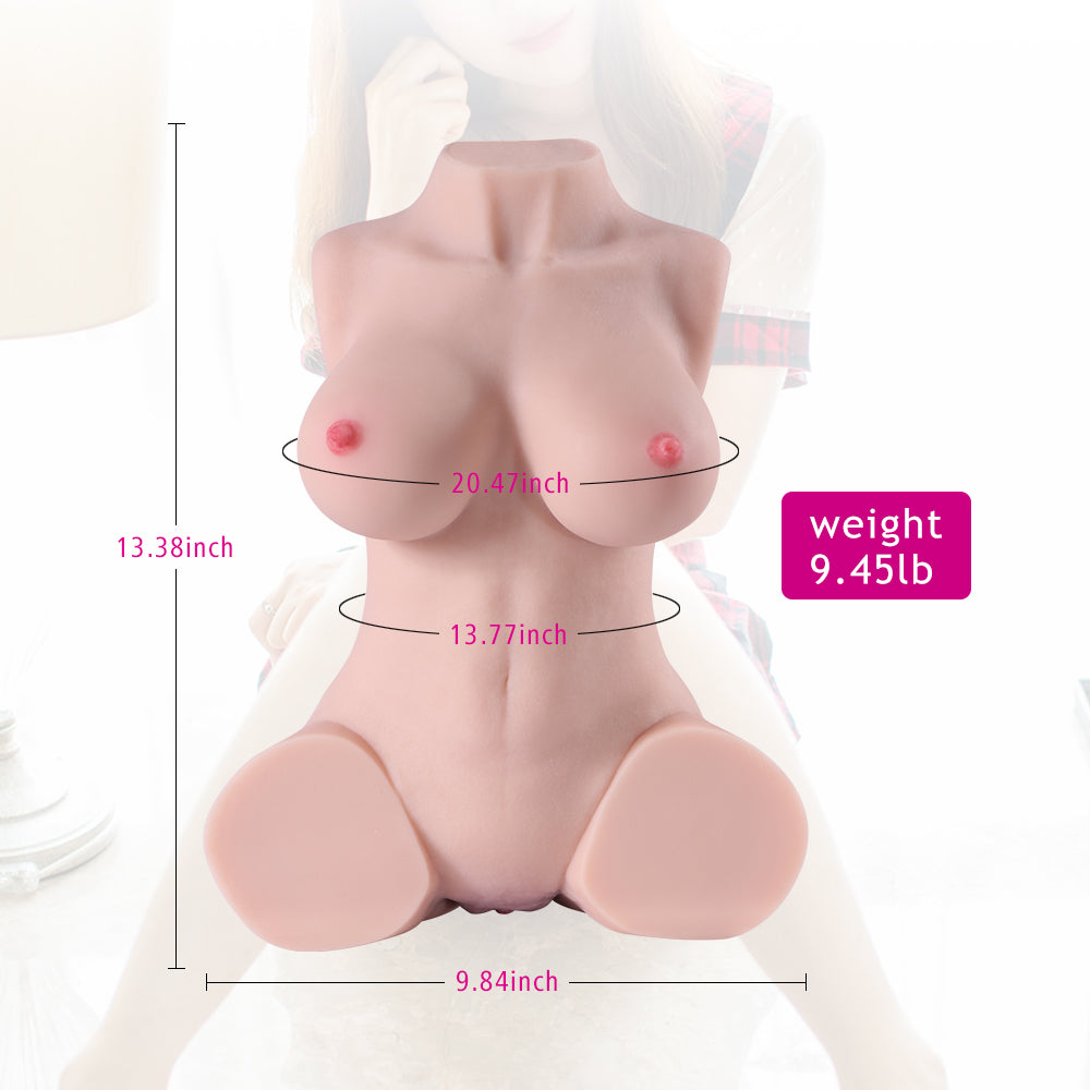 9.5 LB Sex Doll Male Masturbator with Torso, 3 in 1 Realistic Big Boobs Tight Vaginal & Anal for Men