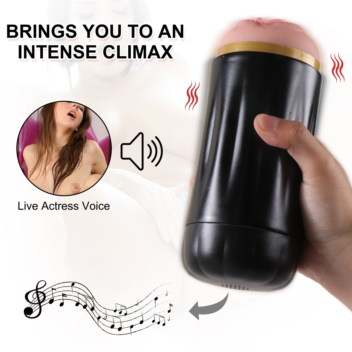 Male Masturbator Cup with 10 Powerful Modes,Sex Voice