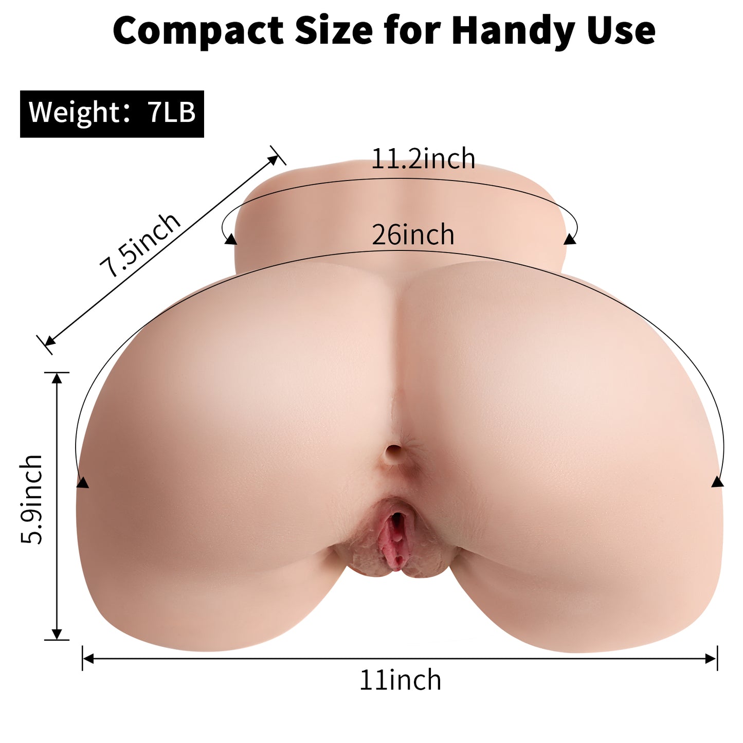 (Down-Sized, 7LB) Male Masturbator Sex Doll Realistic Butt Male Sex Toys for Men Orgasm