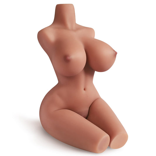 (Wheat Skin) Lifelike Sex Doll Torso Male Masturbator with Realistic Big Boobs Butt 38LB
