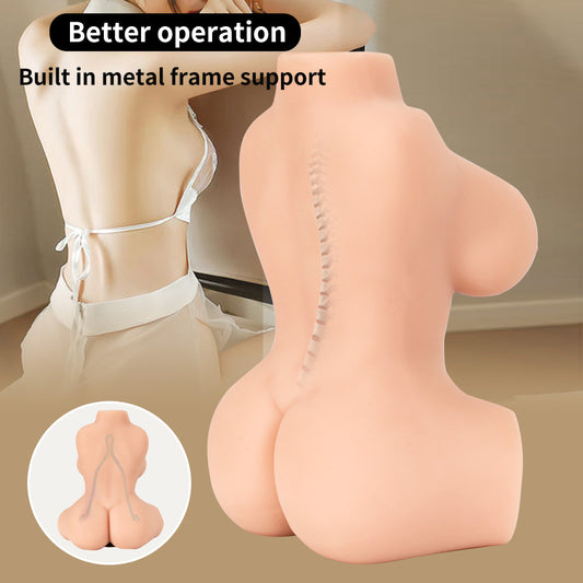 6 LB Lifelike Sex Doll Torso Male Masturbator Toy with Big Boobs Tight Vagina Anal Tunnels