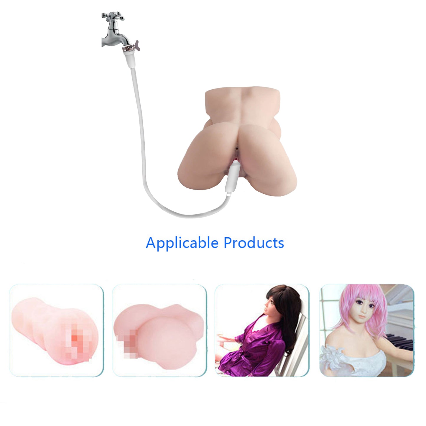 Douche Washer Hose for Male Masturbator Pocket Pussy Cleaning Device Tool