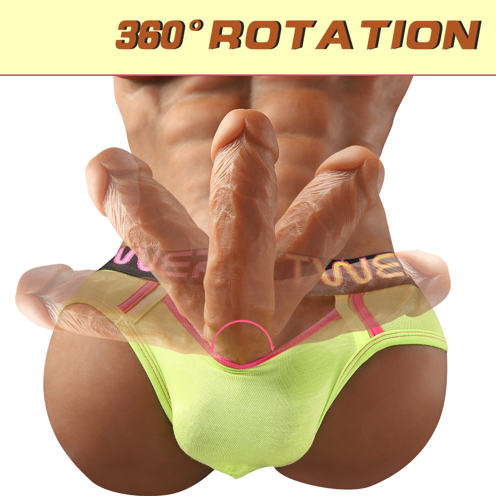 Male Sex Doll with Realistic Dildo Sex Toys for Women (Brown 17LB)