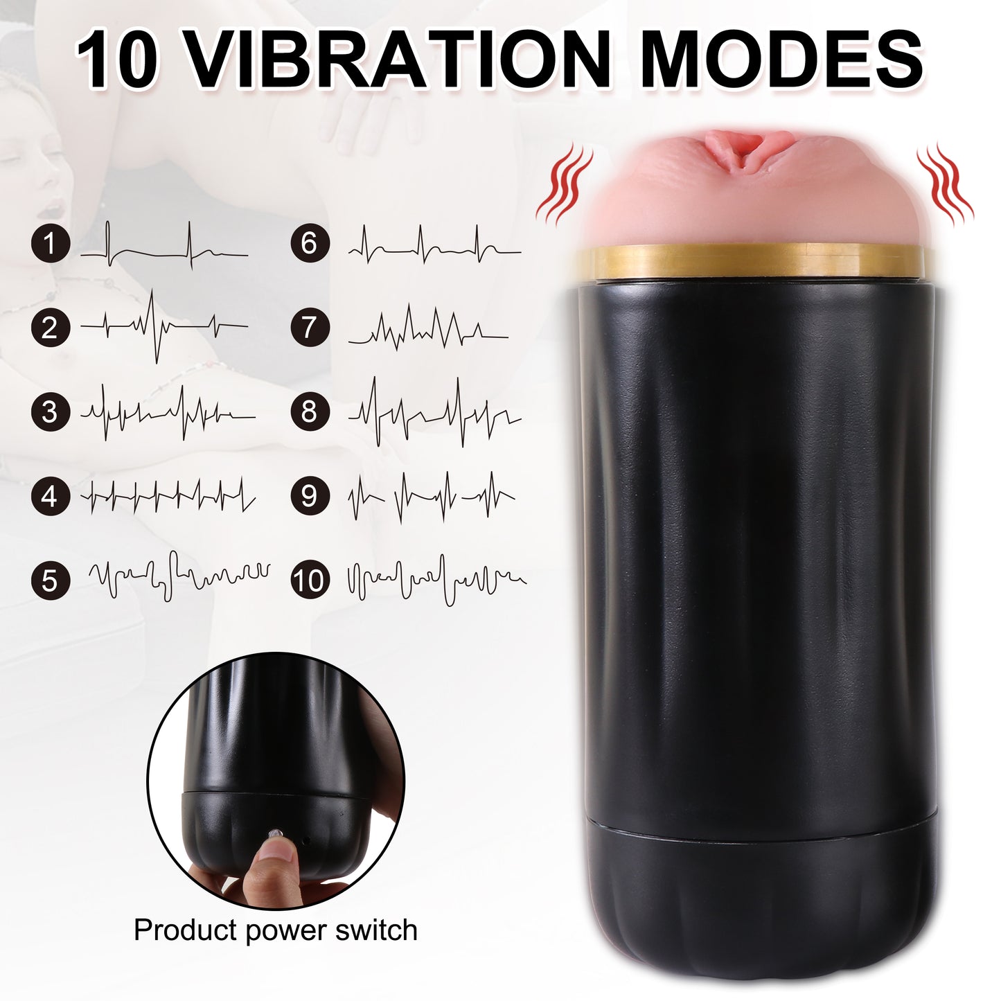 Male Masturbator Cup with 10 Powerful Modes,Sex Voice
