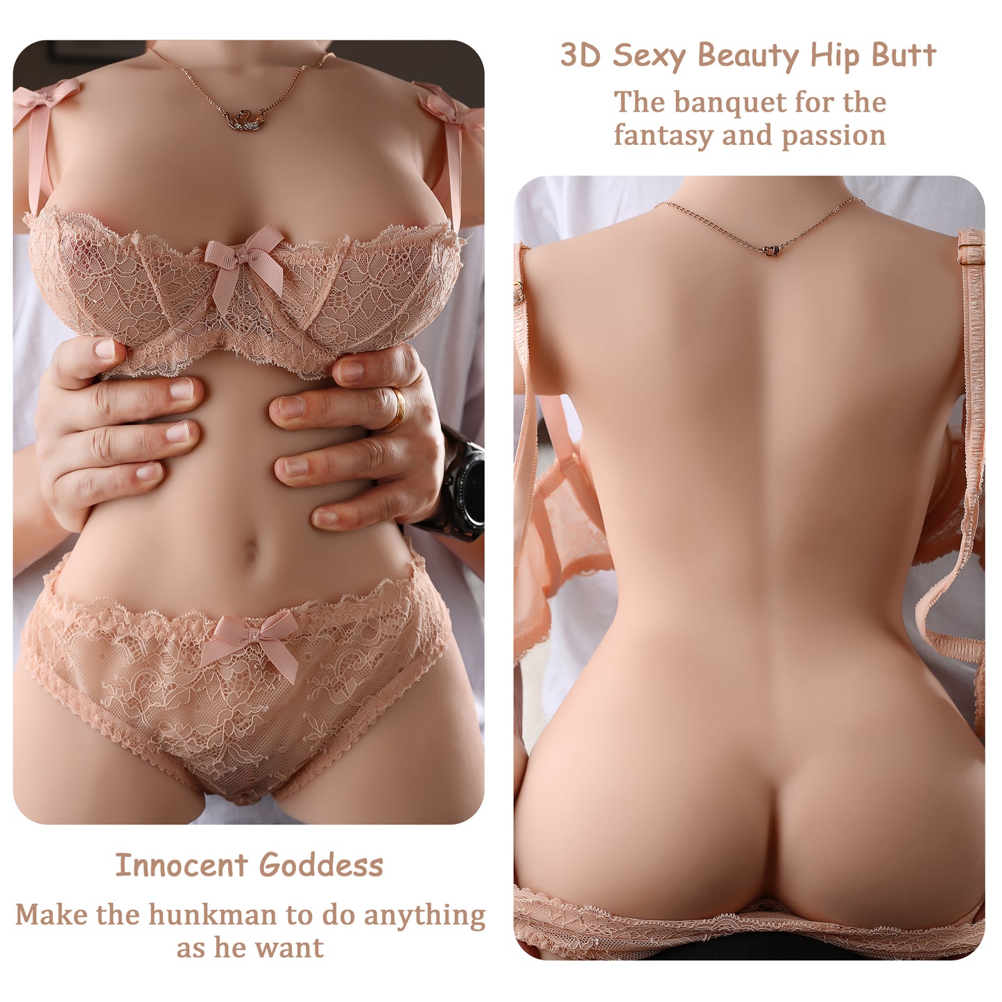 17LB Sex Doll Torso Male Masturbator with Lifelike Big Boobs Pussy Ass Butt