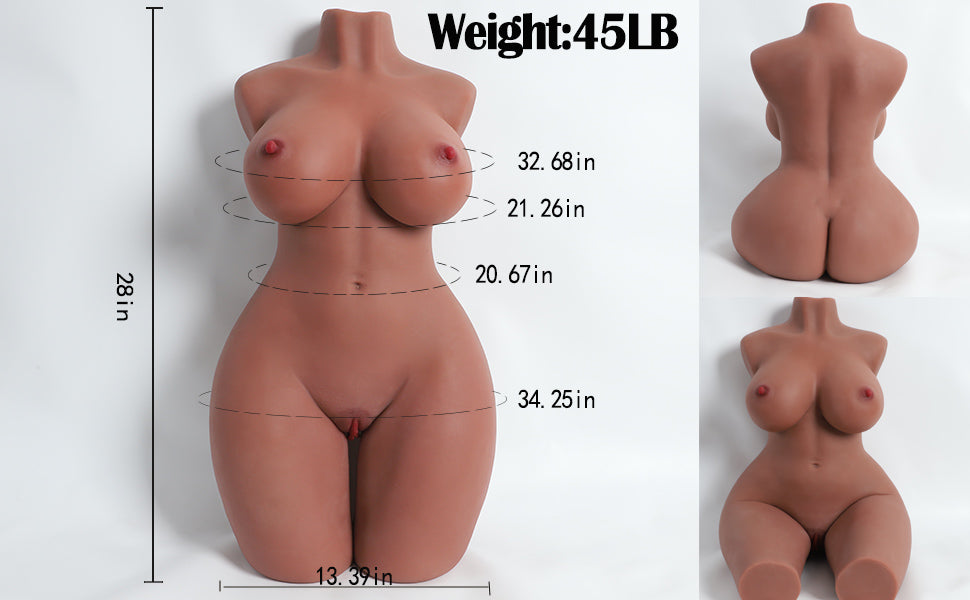 45LB Lifelike Sex Doll for Men with Super Soft Gel Breasts & Big Butt Wheat
