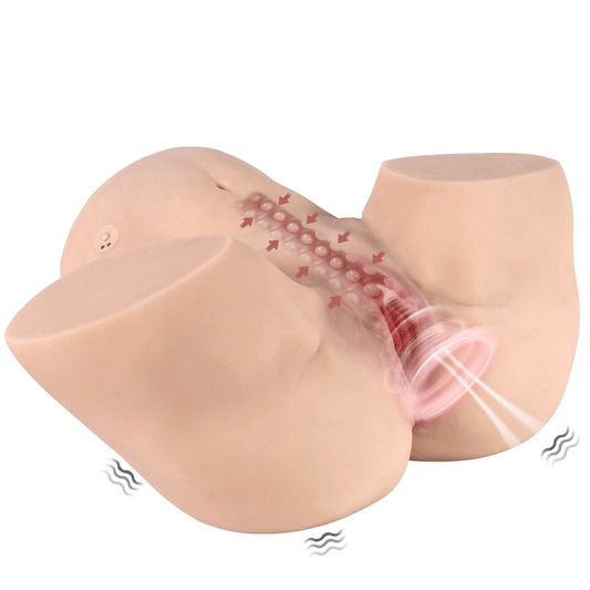 33.73LB Lifelike Sex Doll Male Masturbator with 5 Suction & Vibration Modes, Realistic Male Sex Toys for Men Pleasure