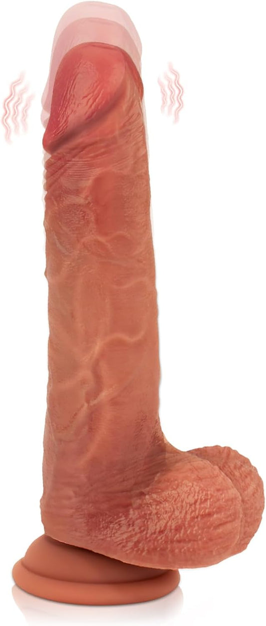 Amwama Realistic Dildo Vibrator Sex Toys, 8" Thick Huge Dildos for G-Spot Vaginal with Powerful Suction Cups, Anal Dildo Monster Dildoe Sex Toys and Games for Women Couples (Mulcolor B)