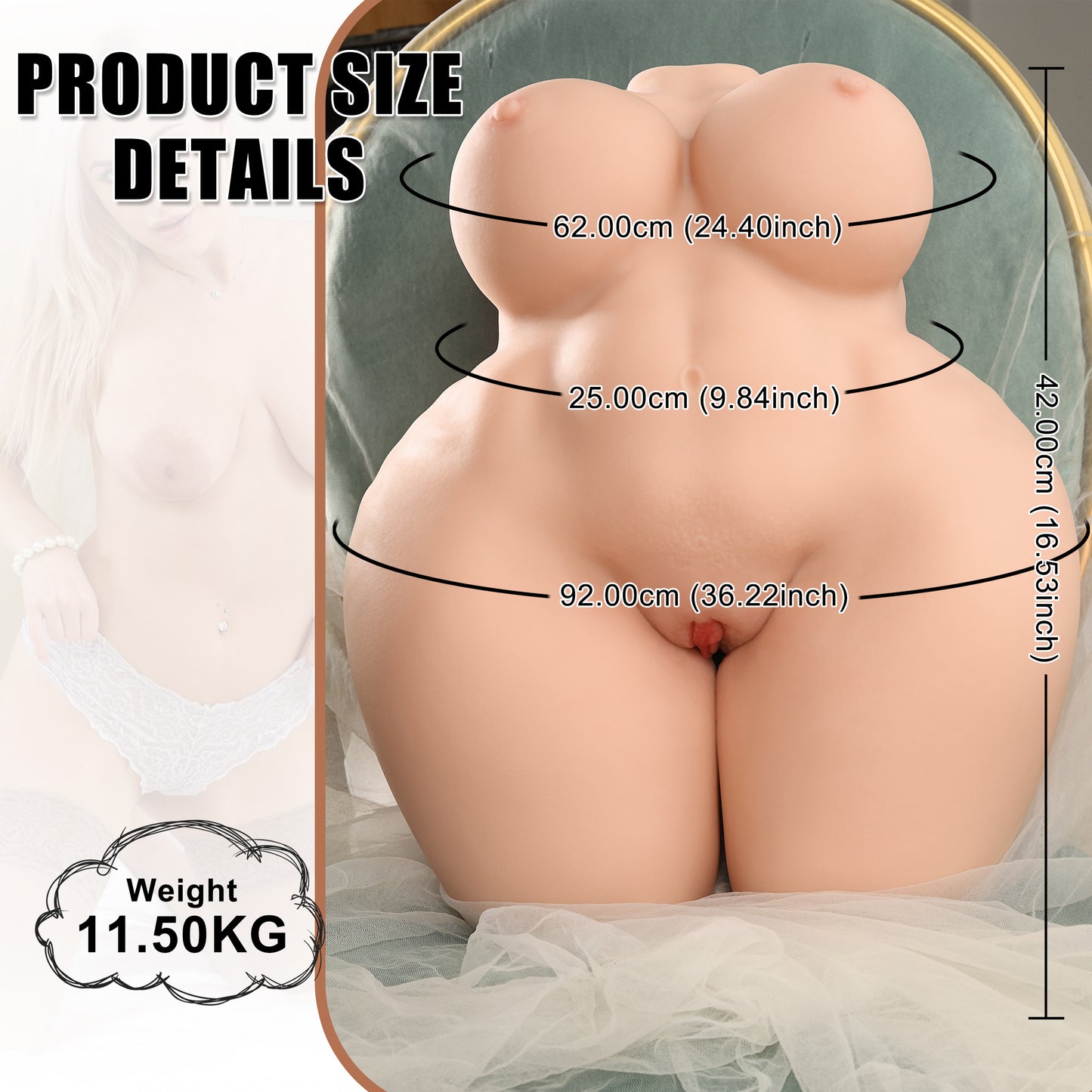 25LB Plump Woman Adult Sex Doll Male Masturbator Stroker for Men